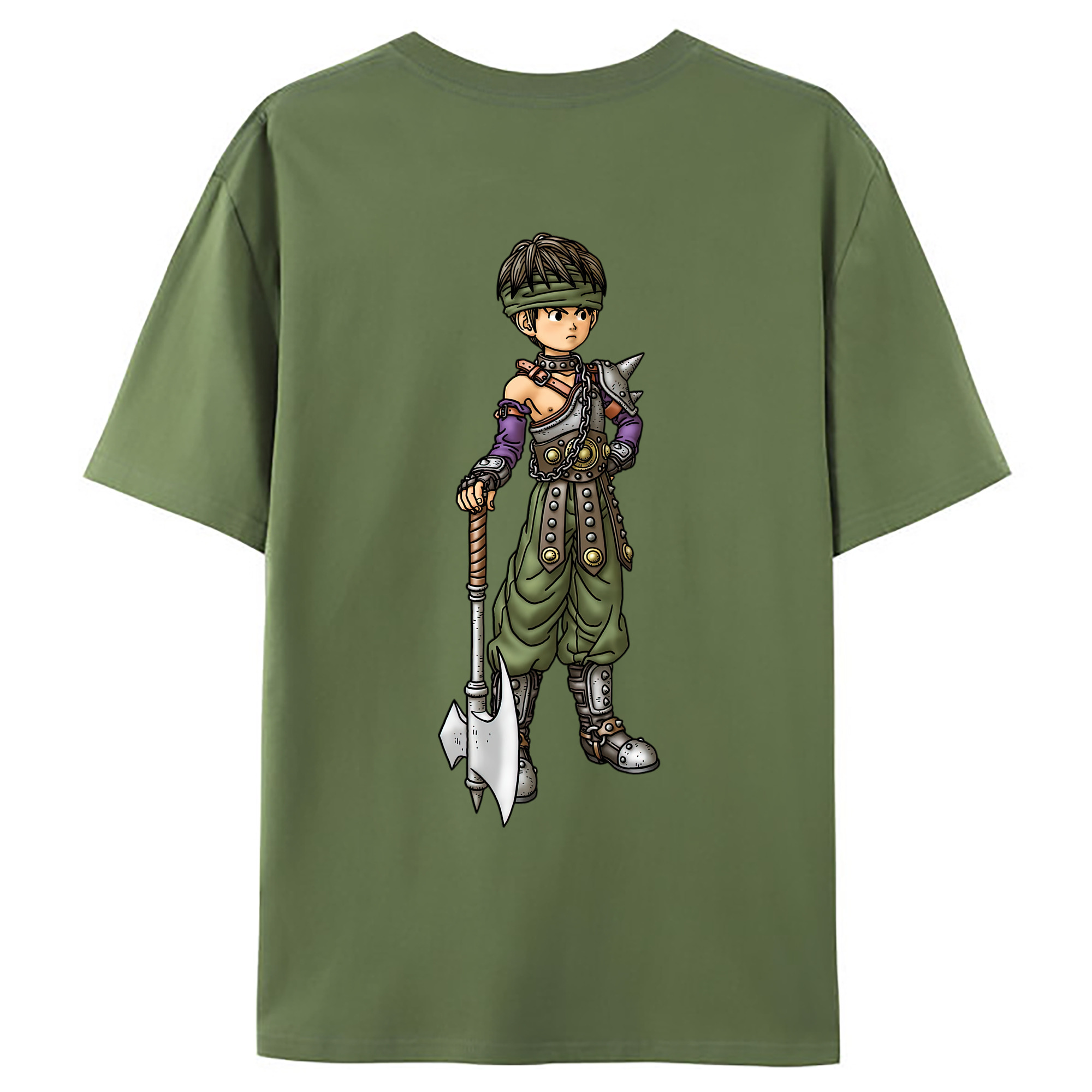 （画像用） ドラゴンクエスト Doragon Kuesuto Dragon Quest 綿100％ メンズ半袖Tシャツ（バックプリント） 通気性